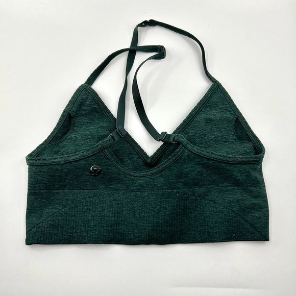 Lululemon Sports Bra Green Ebb to Street Cross back Straps Heathered Fuel Green - Picture 4 of 8